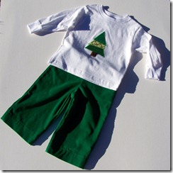 Christmas Tree Applique Tee and Pant Set