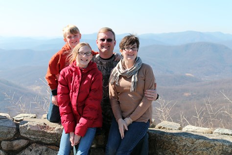 Family picture top of Shenandoah Mountains