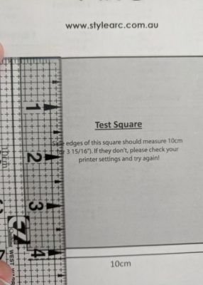 measuring test square on pdf pattern